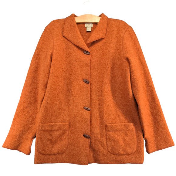 Sigrid Olsen Clothing Women's Jacket Orange Small Long Sleeve Lambswool - Picture 1 of 14